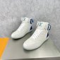 Replica LOUIS VUITTON Calfskin Monogram Rivoli High Top Sneakers