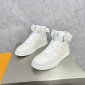 Replica LOUIS VUITTON Calfskin Monogram Rivoli High Top Sneakers LV