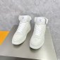 Replica LOUIS VUITTON Calfskin Monogram Rivoli High Top Sneakers LV