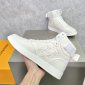 Replica LOUIS VUITTON Calfskin Monogram Rivoli High Top Sneakers LV