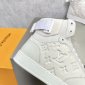 Replica LOUIS VUITTON Calfskin Monogram Rivoli High Top Sneakers LV