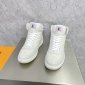 Replica LOUIS VUITTON Calfskin Monogram Rivoli High Top Sneakers LV