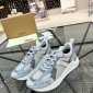 Replica Logo Print Leather, Suede and Mesh Sneakers in Grey - Women