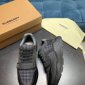 Replica NIB Burberry Ramsey Check Men's Dark Charcoal Sneakers