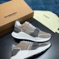 Replica Burberry Nova Check Leather Sneakers Athletic Shoes Women's