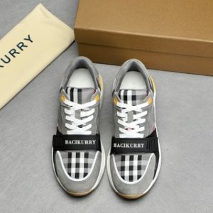 Burberry Check, Suede and Leather Sneakers