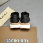 Replica Burberry Women's Ramsey Check & Leather Low-Top Sneakers - Black