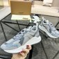 Replica Logo Print Leather, Suede and Mesh Sneakers in Grey - Women