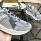 Replica Logo Print Leather, Suede and Mesh Sneakers in Grey - Women