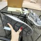 Replica Logo Print Leather, Suede and Mesh Sneakers in Grey - Women