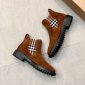 Replica Burberry Vintage Check Detail Suede Chelsea Boots