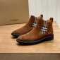 Replica Burberry Vintage Check Detail Suede Chelsea Boots