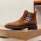 Replica Burberry Vintage Check Detail Suede Chelsea Boots