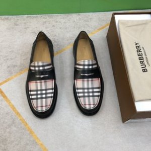 burberry Croftwood Check Leather Penny Loafer in Black at Nordstrom