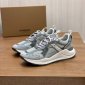 Replica Logo Print Leather, Suede and Mesh Sneakers in Grey - Women