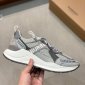 Replica Logo Print Leather, Suede and Mesh Sneakers in Grey - Women