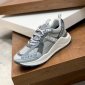 Replica Logo Print Leather, Suede and Mesh Sneakers in Grey - Women