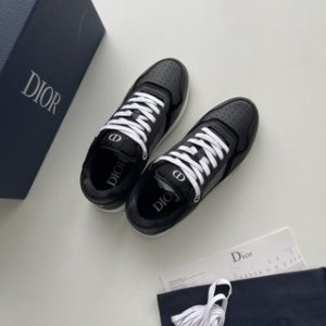 B27 Low-Top Sneaker Black Smooth Calfskin and CD Diamond Canvas | DIOR
