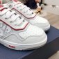 Replica DIOR Kids - B27 Kid's Low-top Sneaker White And Red Smooth Calfskin With White Oblique Galaxy Leather