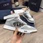 Replica DIOR - B27 High-top Sneaker Gray And White Smooth Calfskin With Beige And Black Oblique Jacquard