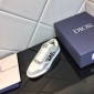 Replica DIOR - B27 High-top Sneaker Gray And White Smooth Calfskin With Beige And Black Oblique Jacquard