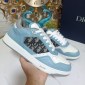 Replica DIOR Kids - B27 Kid's Low-top Sneaker Sky Blue, Gray And White Smooth Calfskin With Beige And Black Oblique Jacquard