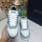 Replica DIOR Kids - B27 Kid's Low-top Sneaker Sky Blue, Gray And White Smooth Calfskin With Beige And Black Oblique Jacquard