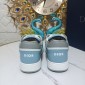 Replica DIOR Kids - B27 Kid's Low-top Sneaker Sky Blue, Gray And White Smooth Calfskin With Beige And Black Oblique Jacquard