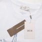 Replica T-Shirt Ecru Cotton Jersey and Linen with Blue Rêve d'Infini Motif