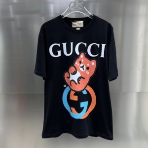 QA ®غوتشي |‎Gucci animal print cotton T-shirt in black