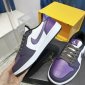 Replica Nike Men's Air Jordan 1 Low Court Purple, Court Purple/Black/White