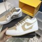 Replica Nike Men's Jordan 1 Mid Hemp/White-Gum Yellow, Hemp/White/Gum Yellow, 8