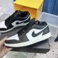 Replica Nike Men's Air Jordan 1 Low Black/Particle Grey, Black/Particle Grey/White