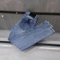 Replica Irregular Raw Hem Distressed Cropped Jeans