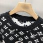 Replica Louis Vuitton Sweatshirt ALL Logo Cotton in Black