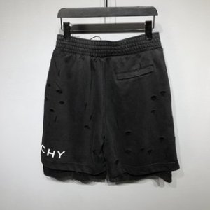 Givenchy Men's Destroyed Logo Sweat Shorts, Faded Black, Men's