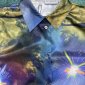 Replica Loewe Mens Multicolor x Howl's Moving Castle Magical Sky Graphic-print Silk-blend Shirt