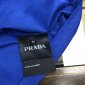 Replica Prada T-shirt Oversized Logo cotton in Blue