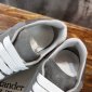 Replica Alexander Mcqueen Womens Grey/p.cmb Men’s Runner Logo-embossed Leather Low-top Trainers