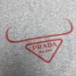 Replica Prada T-shirt Oversized Logo cotton in Gray