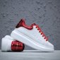 Replica Alexander McQueen Oversized Sneaker in 6454 - Lust Red/Silver at Nordstrom