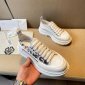 Replica ALEXANDER MCQUEEN White 'Tread Slick' Sneakers With Graffiti Logo Prin