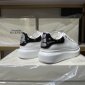 Replica Alexander McQueen, Oversized leather sneakers, Women, White and navy blue, US 8, Sneakers