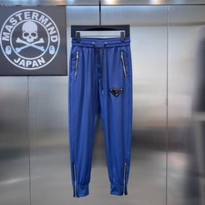 Prada Pants Re-Nylon Logo in Blue