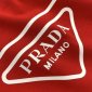 Replica Prada T-shirt Oversized Logo cotton in Red