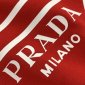 Replica Prada T-shirt Oversized Logo cotton in Red