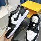 Replica Nike Men's Air Jordan 1 Low Black/Particle Grey, Black/Particle Grey/White