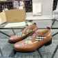 Replica Burberry Men's Luxury Shoes Tailor Brogue Brown Leather Derbies With Vintage Pattern