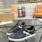 Replica Burberry Black/Beige Leather and House Check Canvas Low Top Sneakers