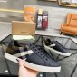 Replica Burberry Black/Beige Leather and House Check Canvas Low Top Sneakers